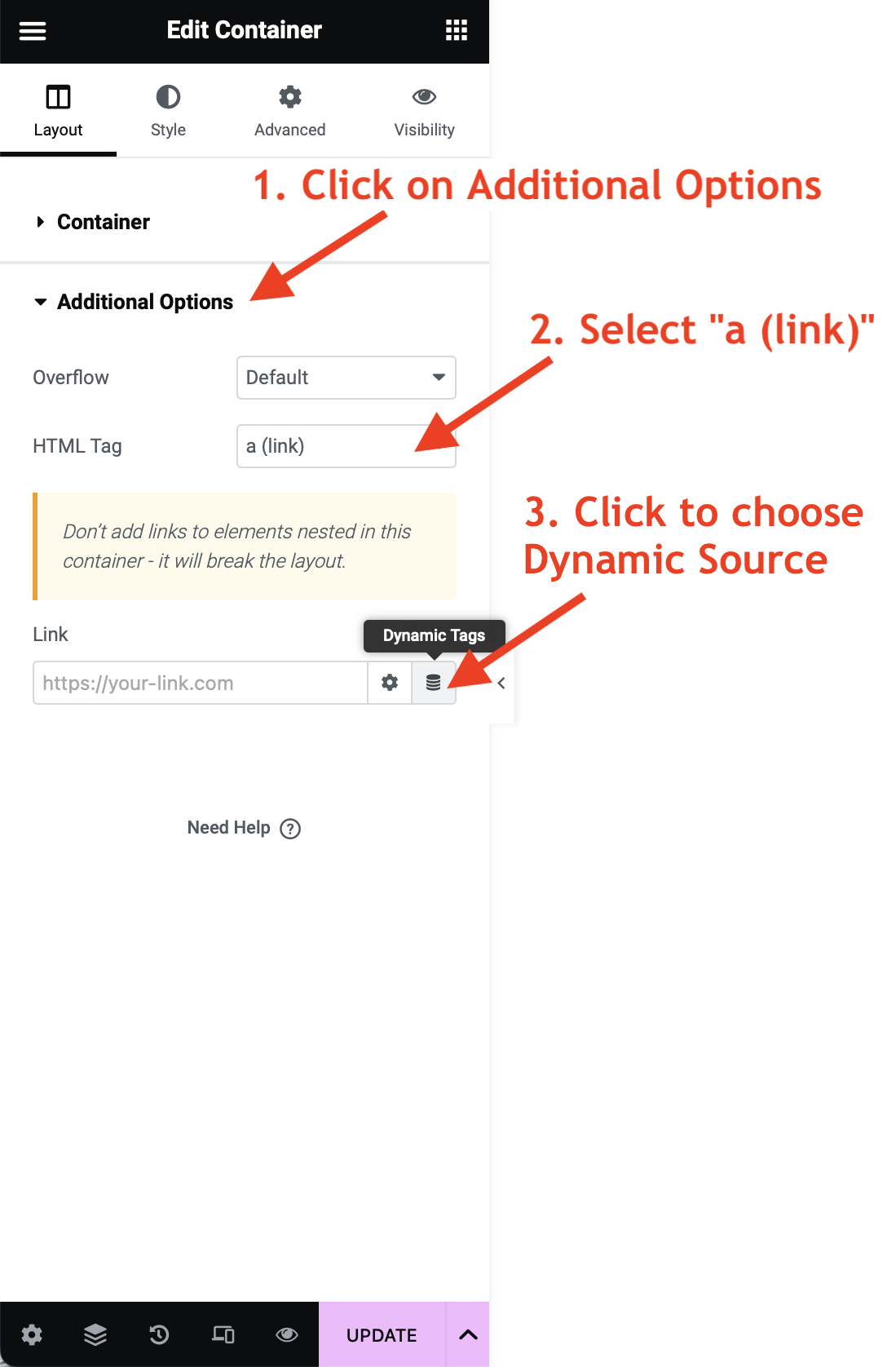 adding dynamic link